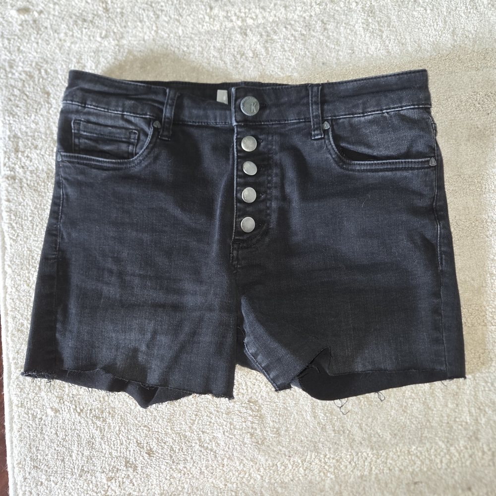 Kut from the Kloth Black Jean Shorts with Raw Hem